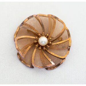 Vintage Victorian Vortex Pearl Brooch by BED - T11